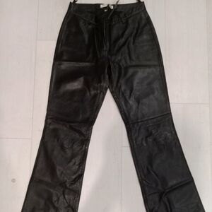 Women's vintage Hugo Buscati black leather pants